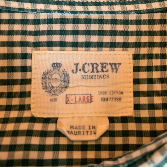 J Crew Long Sleeve Dress Shirt XL Green And White - Picture 2 of 3